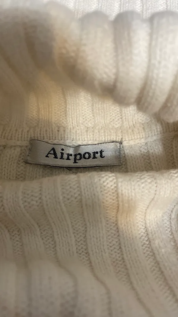Airport Cropped cream sleeveless turtleneck sweater - size Small - Image 5