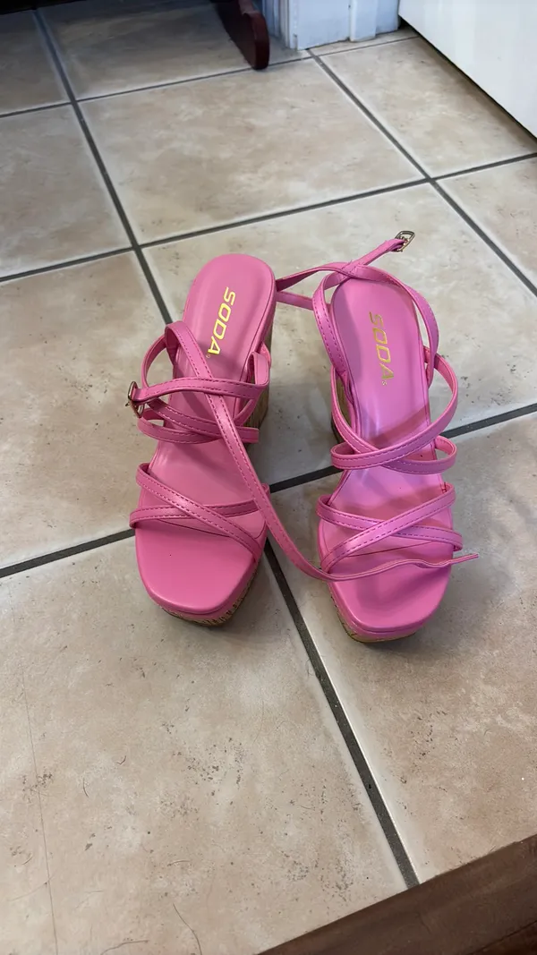 Pink soda strappy heels - Image 2
