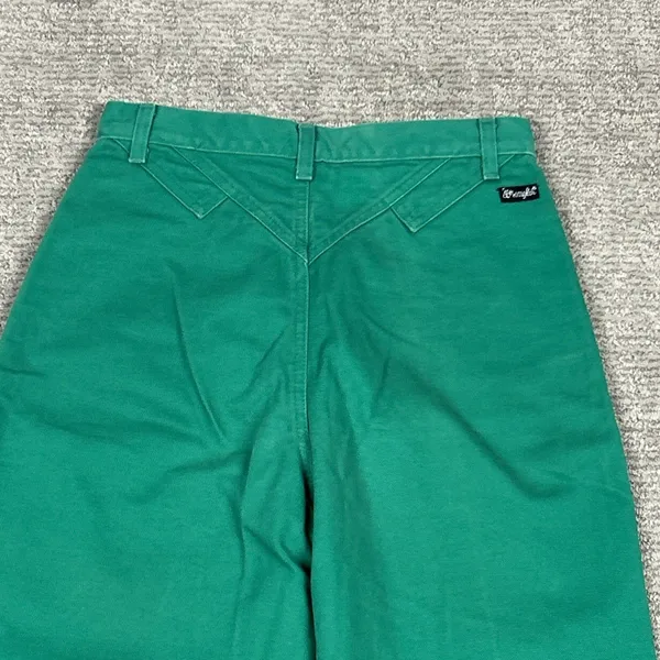 Wrangler Silver Lake Jeans Womens 9 Western Green USA Vintage 80s 27x28 Raw Hem - Image 7