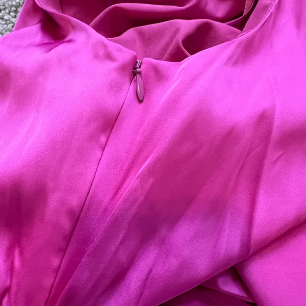 Runaway The Label Pink Faux Wrap One Shoulder Satin Dress Size 8 - Image 7