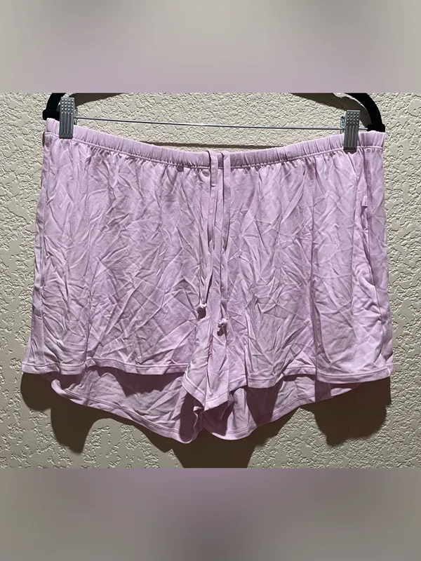 Skims Soft Lounge Shorts Pajama Set Pink Size L Cherry Blossom contrast NWT - Image 13
