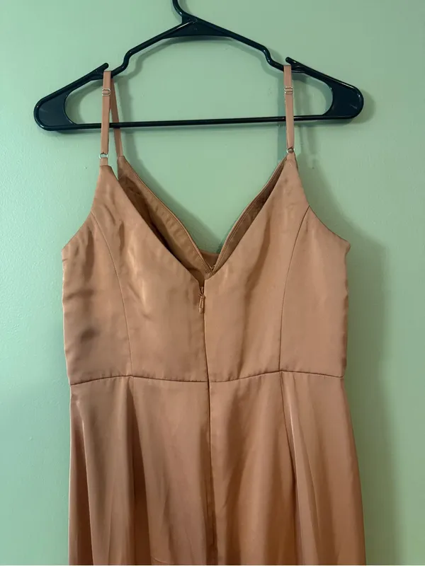 Azazie Deanda Dress Stetch Satin Bronzer - Image 12