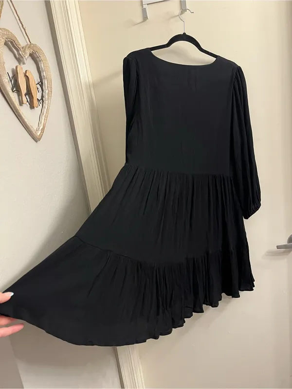 Z Supply Maxine Mini Dress in Black Size Large - Image 7