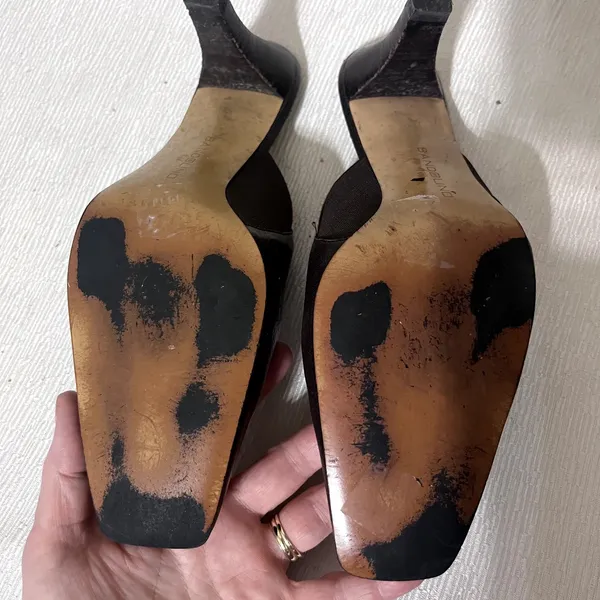 Bandolino Heels DBTasty Women's Brown Leather Slip-On Mules Shoes Size 7.5 - Image 5