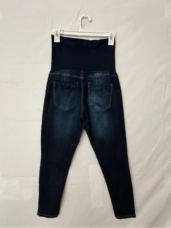 Bella Vida Maternity Dark Wash Skinny Capri Jeans Size M (A808) - Image 8