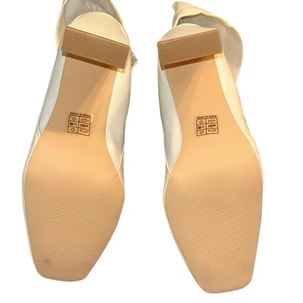Lulus Square Mouth Ivory Boots(Size 11) - Image 3