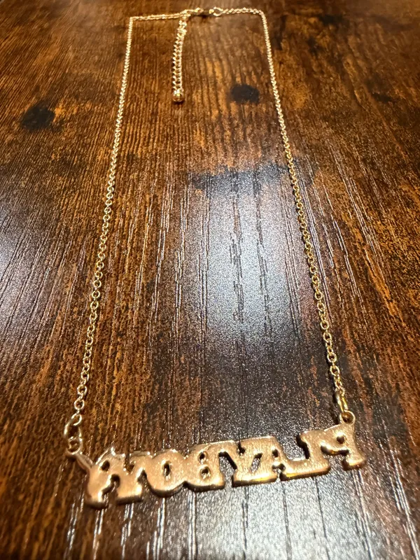 Playboy Gold Logo Letter Nameplate Masthead Necklace y2k 2000s - Image 6
