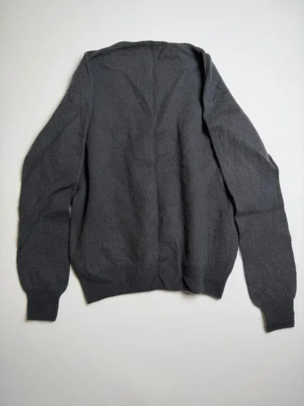 Preppy Basic Dark Grey Stretchy Crewneck Long Sleeve Knit Sweater - Image 2