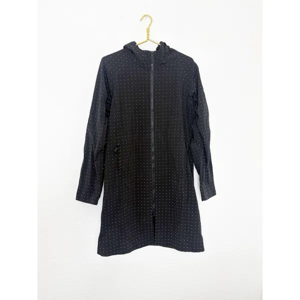 Lululemon Apres Yoga Jacket Black White Polka Dots Mid Length Hoodie - Image 4