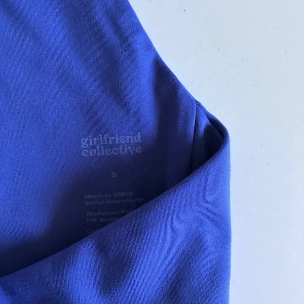 Girlfriend Collective Paloma Bra Cobalt Blue High Neck Sports Bra Small - Image 3