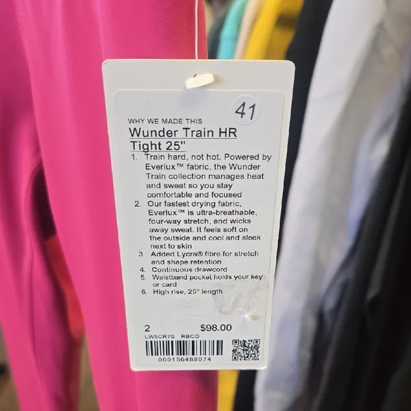 Lululemon Athletica Pink Wunder Train HR Tight 25" - Image 2