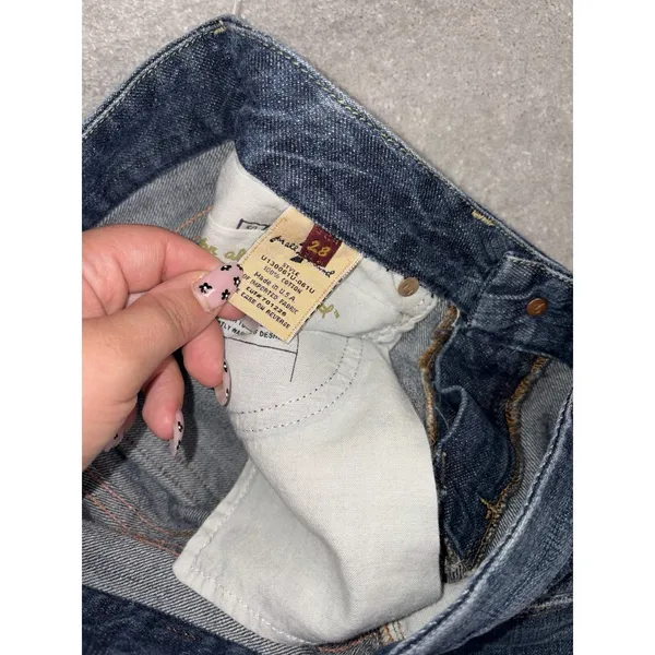 seven for all mankind jeans a pocket pink stitch 28 low rise Bootcut - Image 5