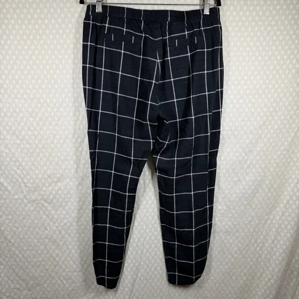 Marine Layer Black‎ White Allison Windowpane High Rise Pants - Image 8