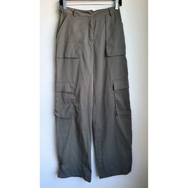MISSY EMPIRE Olive Green Relaxed Fit Cargo Utility Trousers Pants Womens 4 - Image 2