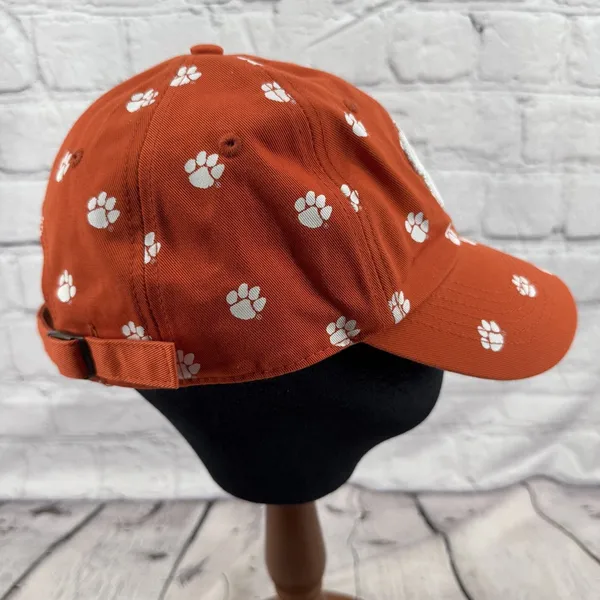 Clemson University Tiger Paw Baseball Cap Orange Adjustable Strapback Hat - Image 4