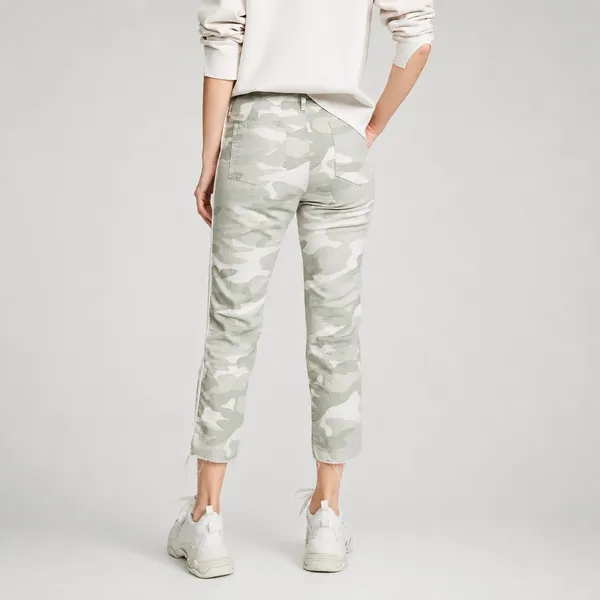 Mother The Shaker Chop Crop Fray Pants Womens 25 Camo Stripe Desert Print - Image 2