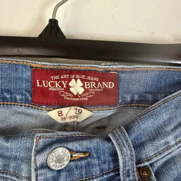 Lucky Brand Y2k Size 8‎ 29 Inseam Distressed Blue Denim Skinny Jeans Mid Rise - Image 4
