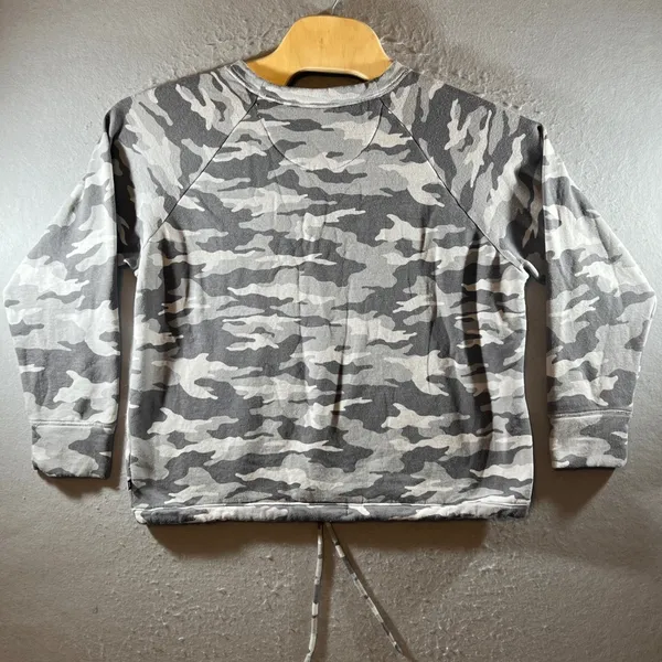 1442 | GAP Camo Modal Blend Drawstring Hem Raglan Soft Knit Sweatshirt Womens XL - Image 2