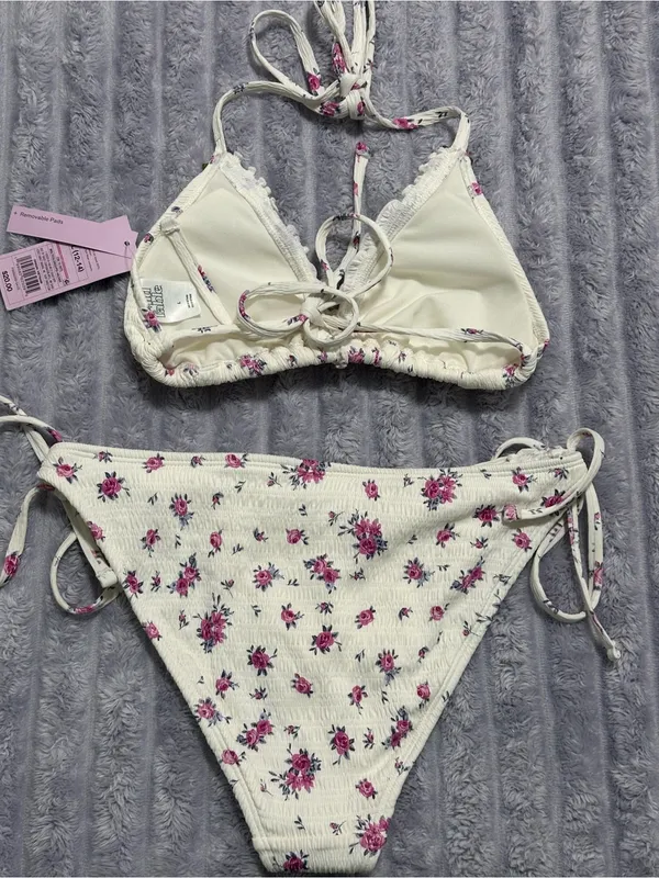 Wild Fable Floral Smocked Bikini Set — White & Pink — Mixed Sizes XL/L — NWT - Image 8