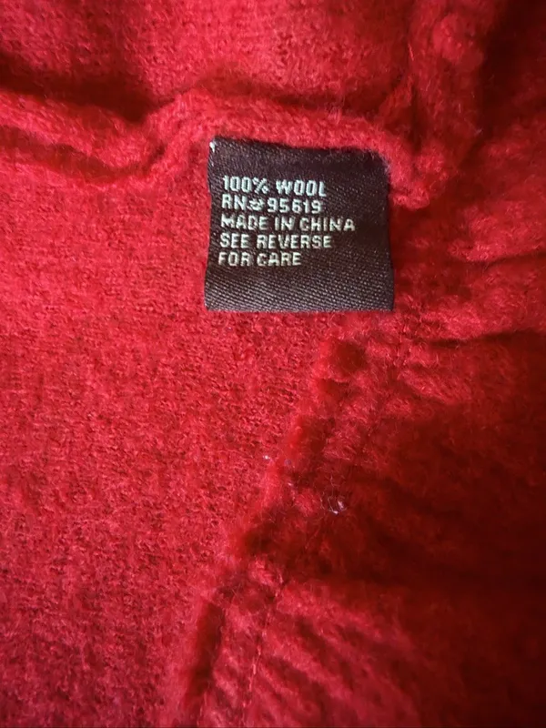 Fever Red 100% Wool Ruffle Peplum Jacket Size XL - Image 4