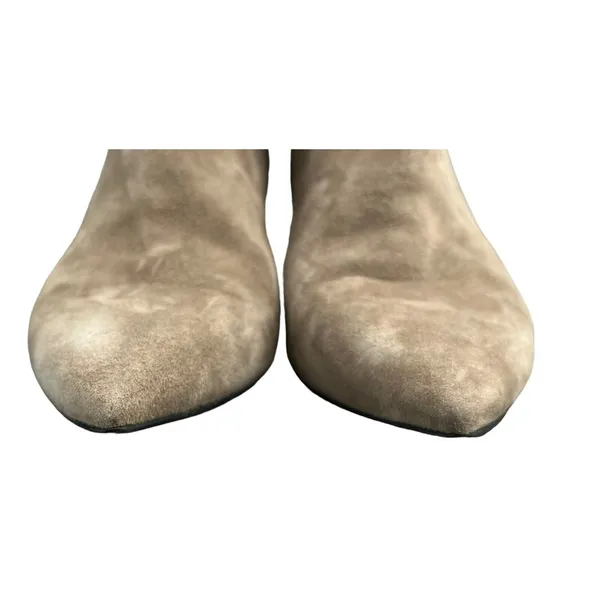 Shoes Of‎ Prey Booties Womens 7 Tan Suede Leather Heeled Ankle Boots Pointed Toe - Image 7