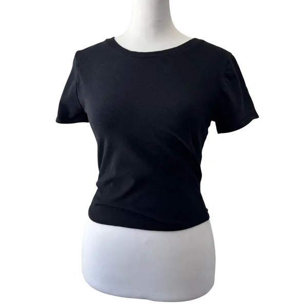 Bozzolo Black Cropped T-Shirt - Image 2
