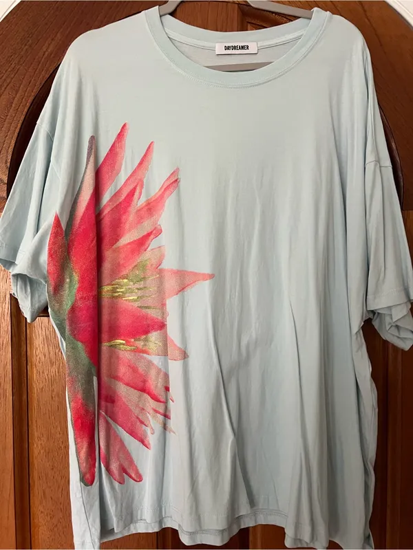 Daydreamer Light Blue Tee with Pink Floral Graphic - Image 4