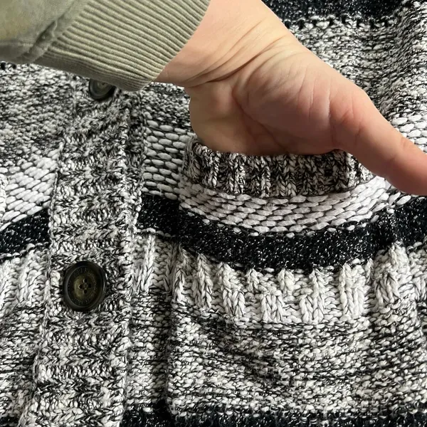 Abercrombie & Fitch Chunky Knit Cardigan Y2K Womens Medium M Sweater - Image 5