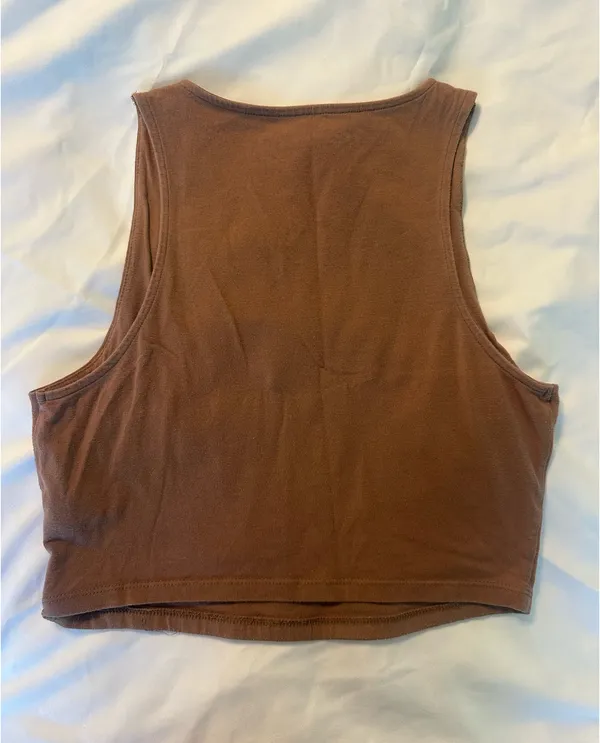 Aeropostale Brown High Neck Cropped Tank Top - Image 2