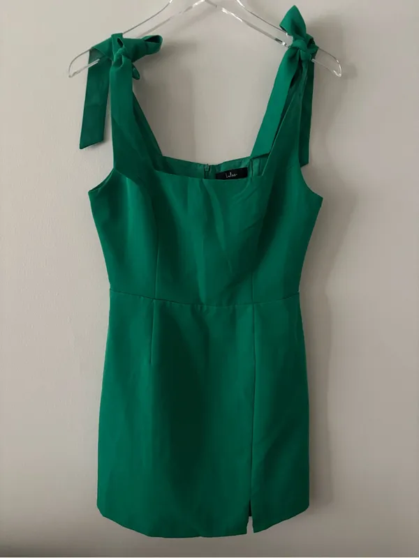 Lulus Green Mini Dress with Bow Detail Size S - Image 3