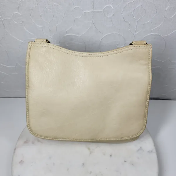 Vintage Fossil Crossbody Bag #75082 Medium Cream Soft Leather Adjustable Strap - Image 5
