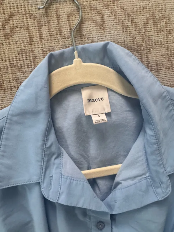 Maeve Light Blue Puff-Sleeve Mini Dress - Image 3