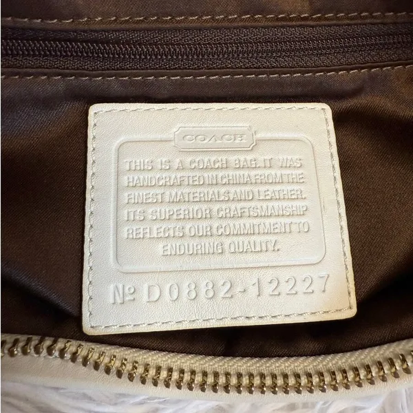 y2k COACH Brown Cream Signature Ergo Hobo Shoulder Bag - Image 8