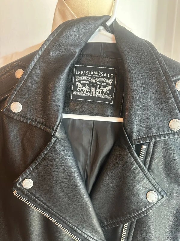 Levi’s Women Biker Leather Faux Jacket Black XS - Image 3