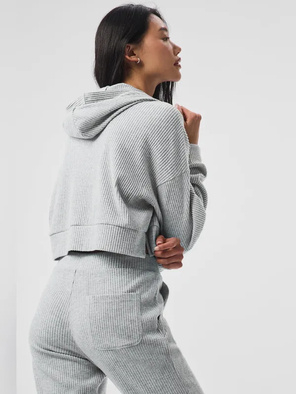 ALO Yoga Women Grey Muse Hoodie Size XS - Image 3