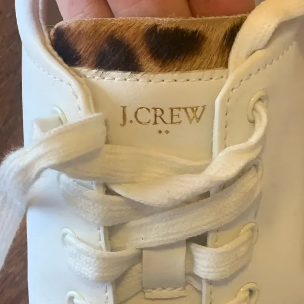 J. Crew Women's Saturday Sneaker 8 White Sneakers with Leopard Detail - Image 6