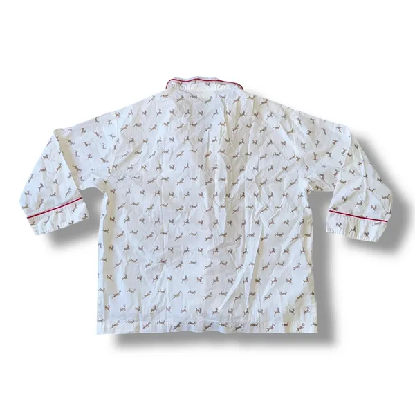 Sleepy Jones Women's Pajama‎ Set Size S Deer Print White Red Trim Sleepwear - Image 5