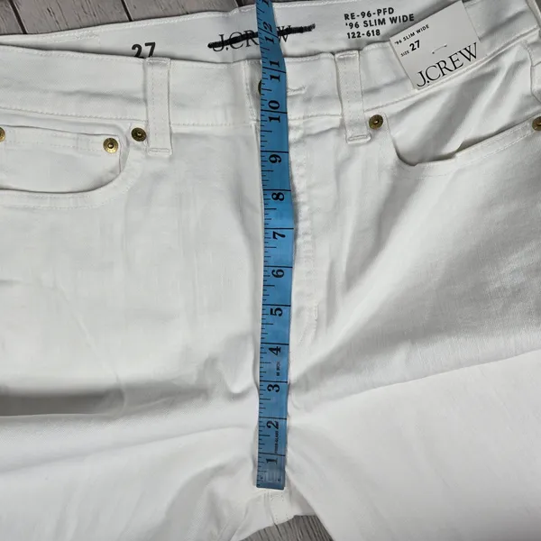 J. Crew Slim-wide‎ jean White Denim CH680 27 NWT - Image 9