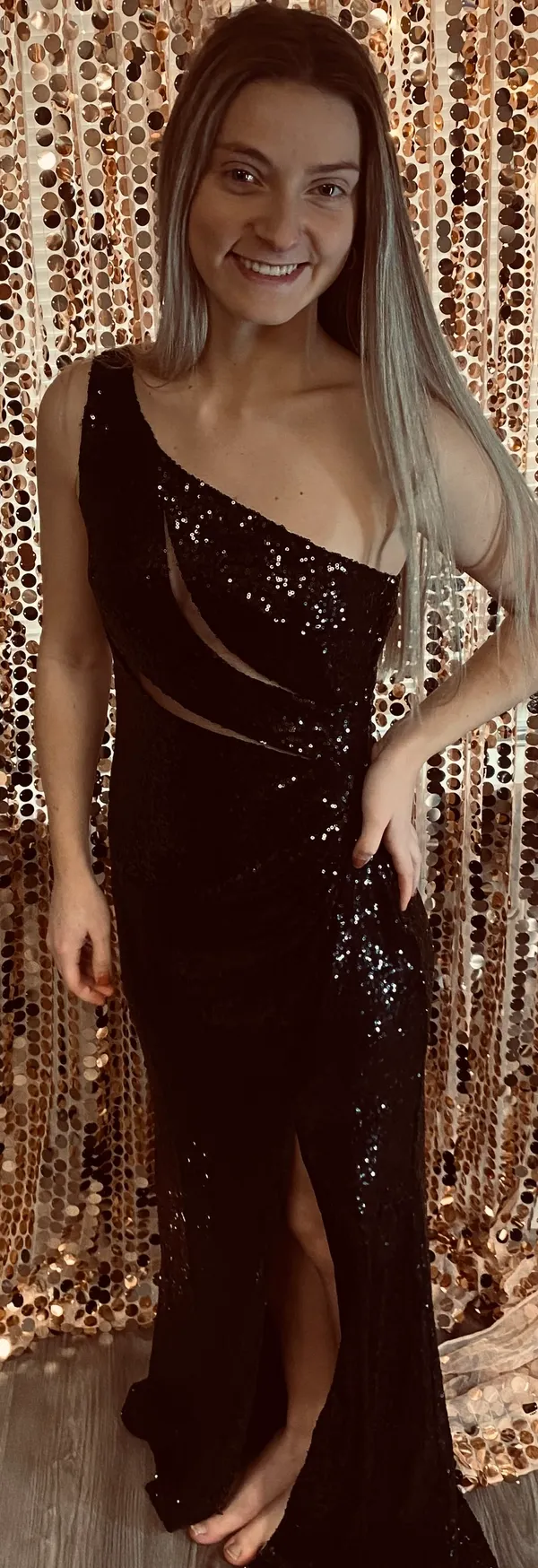 Boutique Black One Shoulder Maxi Formal Dress - Image 5