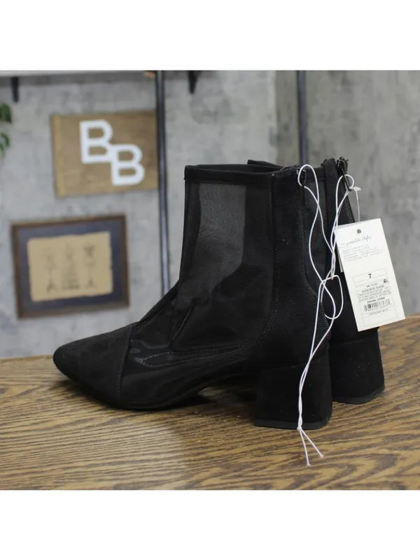 A New Day Womens Celaena Boots Mesh Block Heel 94568456 Black 7M - Image 2