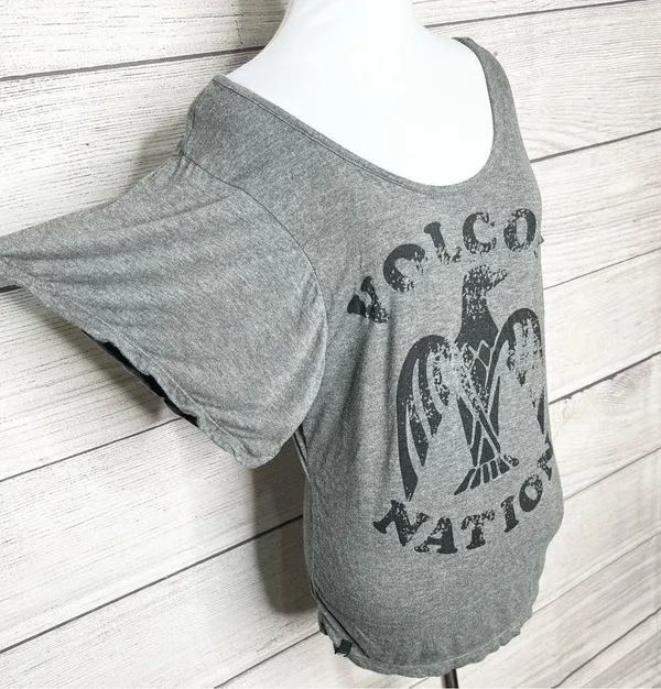 Volcom Nation Gray & Black Flutter Sleeve Skate T-shirt Women’s Size Medium - Image 3