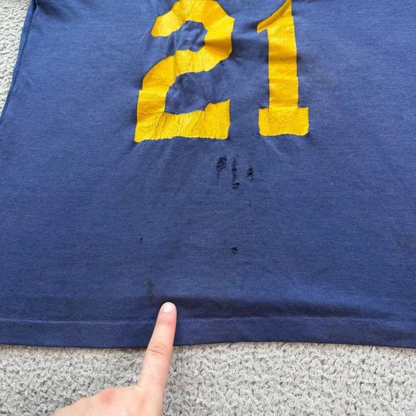 Vintage Rawlings Los Angeles Rams Shirt Jersey 21 Pleva Blue Made in USA Medium - Image 7