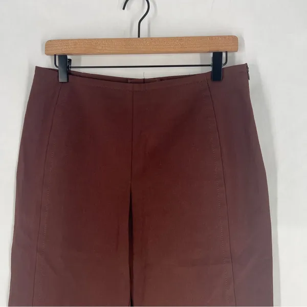 Escada Chocolate Brown Stretch‎ Cotton Mid Rise Crop Flare Pant Size 8 - Image 2