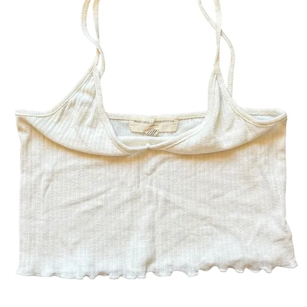White Ribbed‎ Knit Cami Top Urban Outfitters size small - Image 3