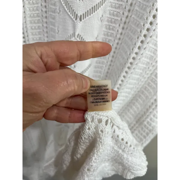 Soft Surroundings White Coastal‎ Crochet Knit Sleeveless Midi Dress Medium - Image 8