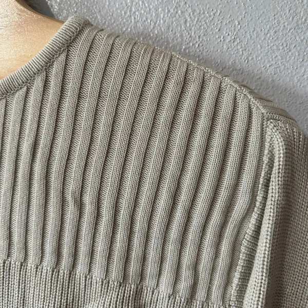 Pangea Ribbed Knit Sweater‎ Top Neutral Cotton Womens Size XL - Image 3