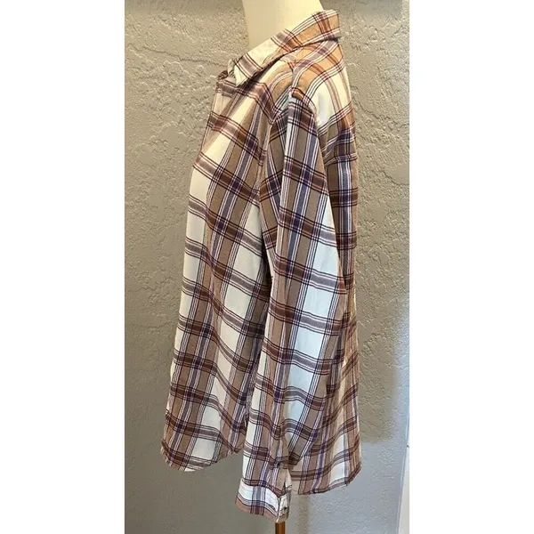 Jach's Girlfriend Tartan Plaid Flannel Shirt Women Med Button Up Outdoors Casual - Image 5