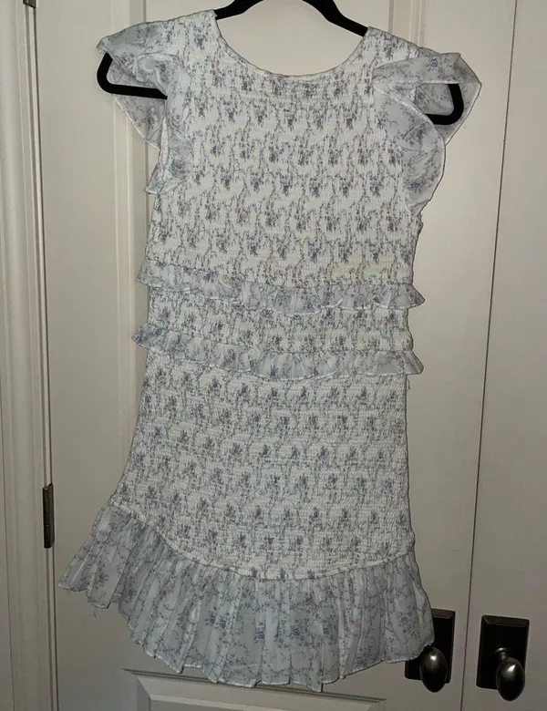 Olivaceous Textured Floral Dress - Image 3