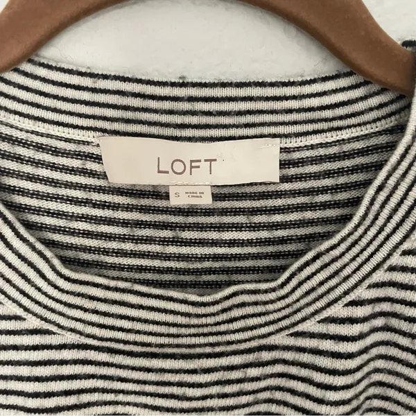 LOFT Black & White Stripe Sweater - Image 3