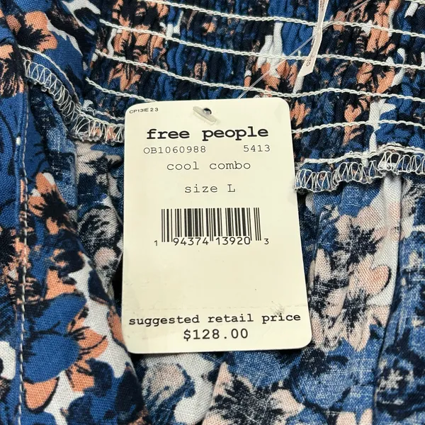 Free People Linen Blend Pattern Play Mini Dress - Image 7